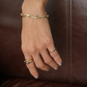 BRACELETE ESMERALDA EM OURO AMARELO