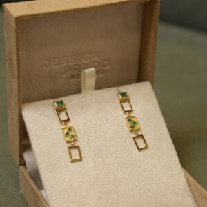 BRINCO ESMERALDAS EM OURO AMARELO