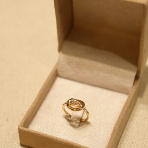 ANEL TURMALINA ROSA NAVETE E DIAMANTE BROWN